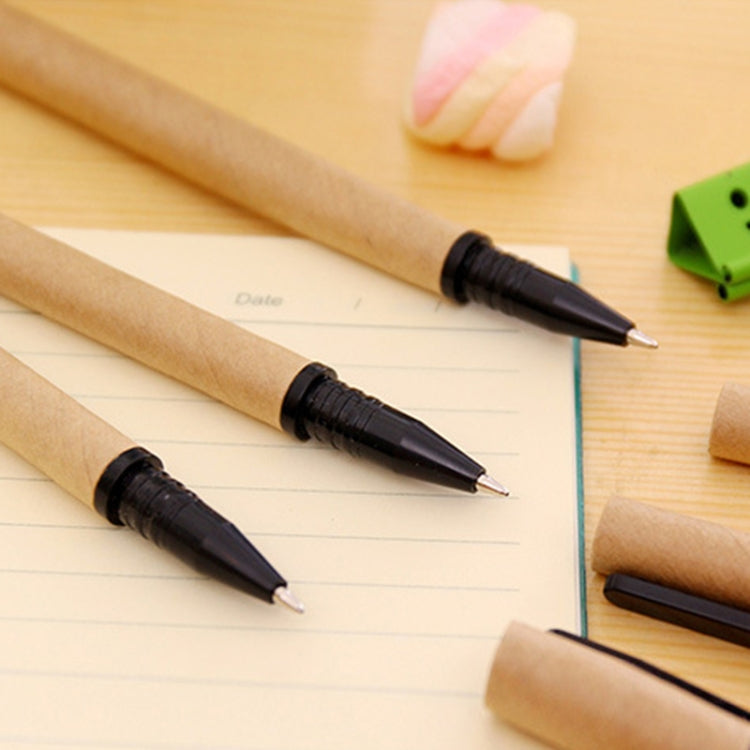 50 PCS 0.5mm Japanese Style Simple Kraft Paper Shell Gel Pen