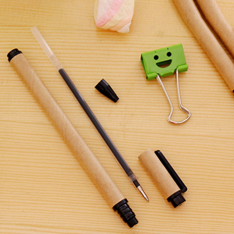 50 PCS 0.5mm Japanese Style Simple Kraft Paper Shell Gel Pen
