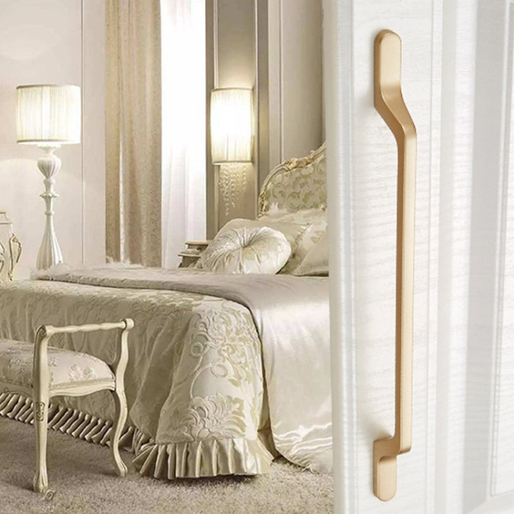 2 PCS 9011-192 Modern Simple Cabinet Door Handle Drawer Wardrobe Zinc Alloy Handle (Gold)