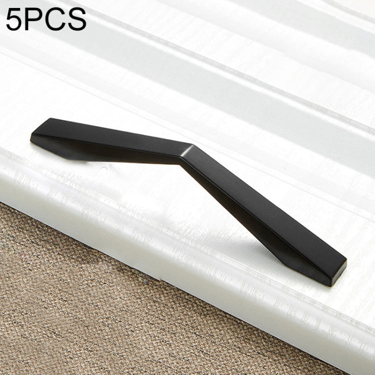 5 PCS 4068-128 Simple Cabinet Door Handle Drawer Wardrobe Zinc Alloy Handle (Black)