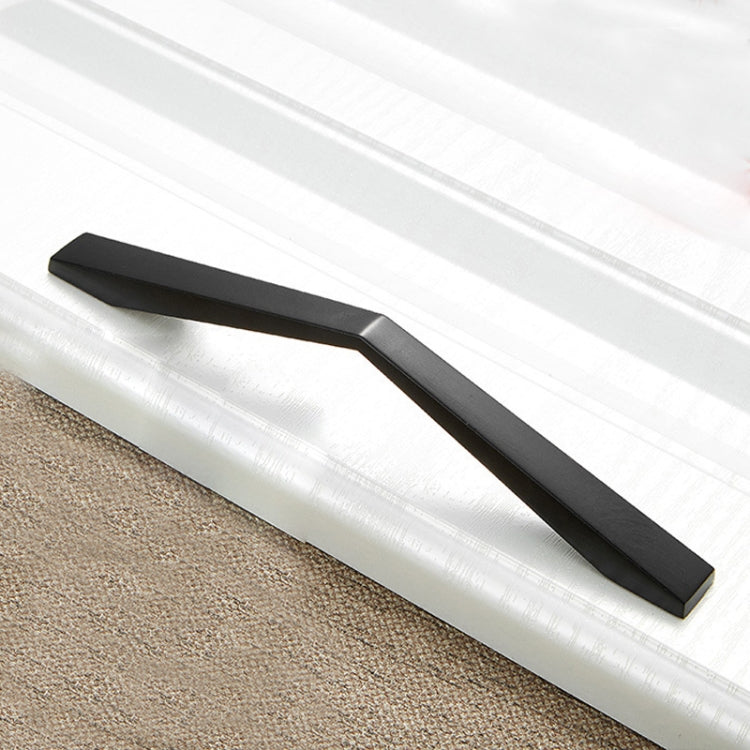 5 PCS 4068-160 Simple Cabinet Door Handle Drawer Wardrobe Zinc Alloy Handle (Black)