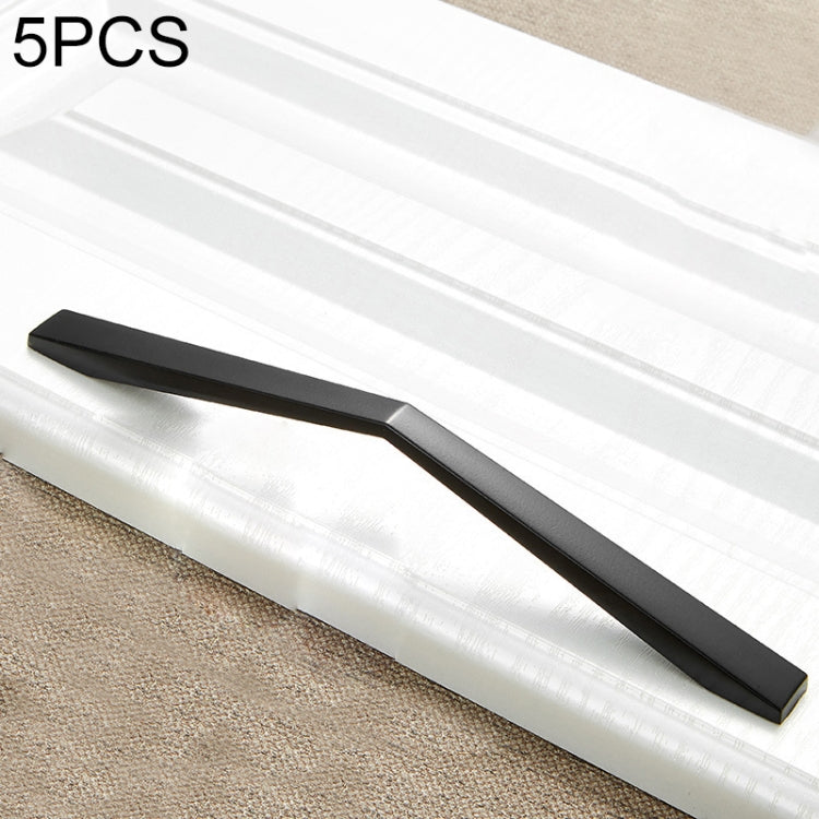 5 PCS 4068-192 Simple Cabinet Door Handle Drawer Wardrobe Zinc Alloy Handle (Black)