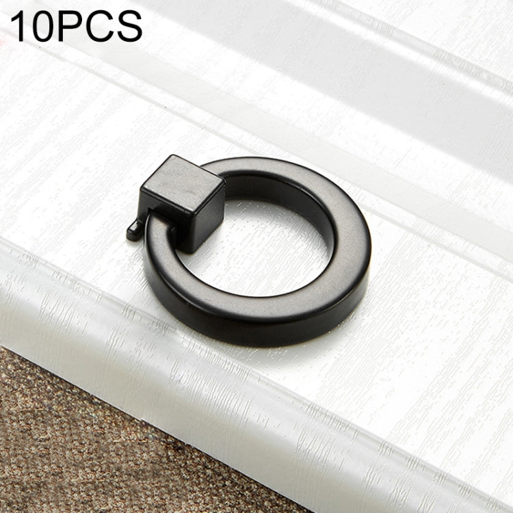 10 PCS 4201 Simple Cabinet Door Handle Drawer Wardrobe Zinc Alloy Handle (Black)