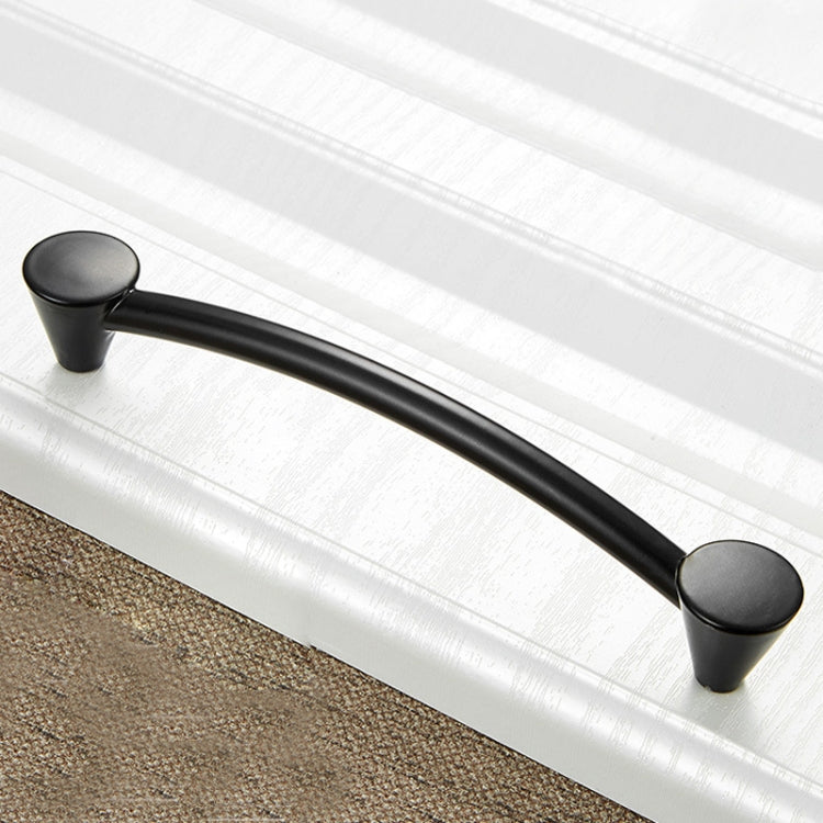 5 PCS 4203-128 Simple Cabinet Door Handle Drawer Wardrobe Zinc Alloy Handle (Black)
