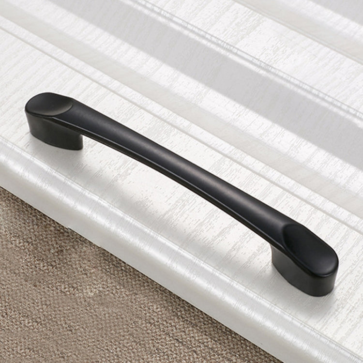 10 PCS 6225C-96 Simple Cabinet Door Handle Drawer Wardrobe Zinc Alloy Handle (Black)