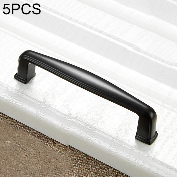 5 PCS 6227-96  Simple Cabinet Door Handle Drawer Wardrobe Zinc Alloy Handle (Black)