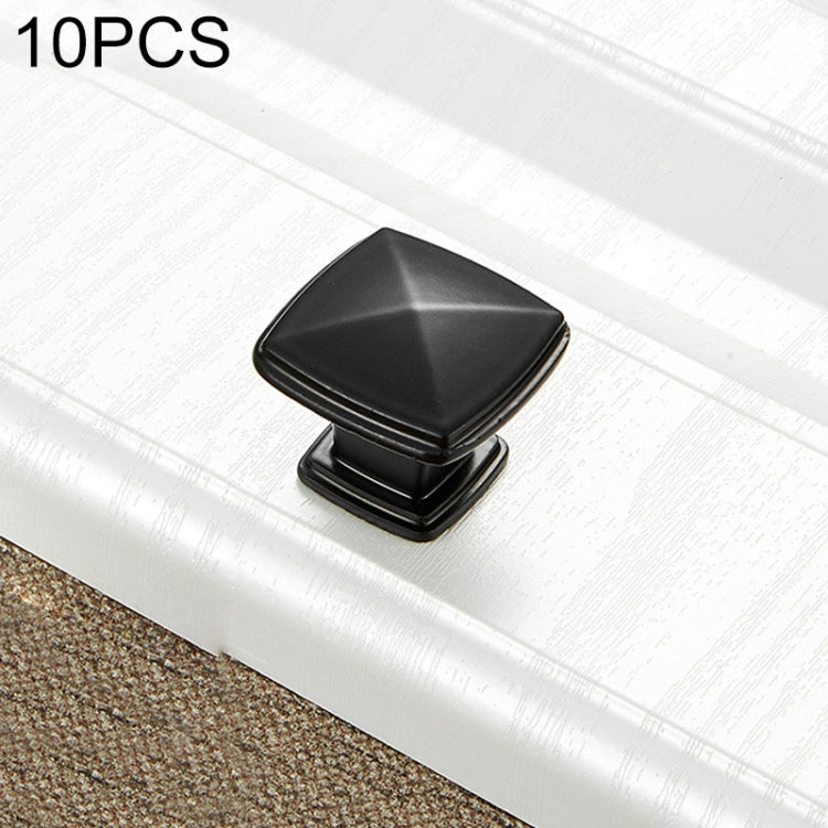 10 PCS 6227 Simple Cabinet Door Handle Drawer Wardrobe Zinc Alloy Handle (Black)
