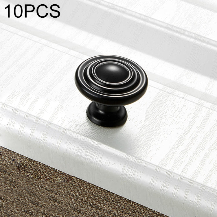 10 PCS 6230 Simple Cabinet Door Handle Drawer Wardrobe Zinc Alloy Handle (Black)