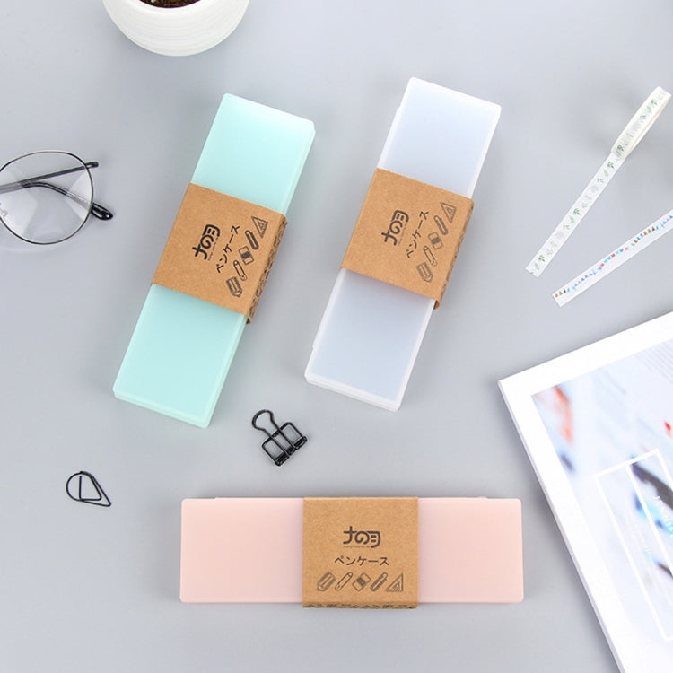 Creative Stationery Solid Color Translucent Scrub Stationery Case Pencil Case for Students School Office Supplies