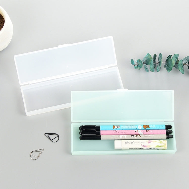 Creative Stationery Solid Color Translucent Scrub Stationery Case Pencil Case for Students School Office Supplies