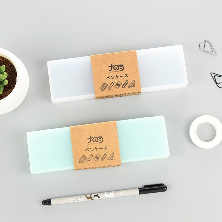 Creative Stationery Solid Color Translucent Scrub Stationery Case Pencil Case for Students School Office Supplies