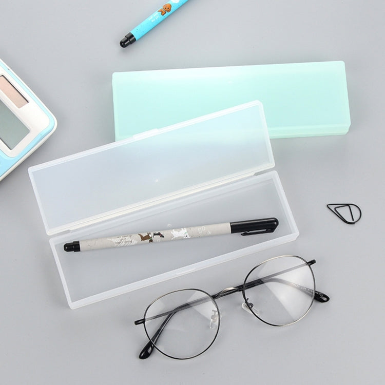 Creative Stationery Solid Color Translucent Scrub Stationery Case Pencil Case for Students School Office Supplies