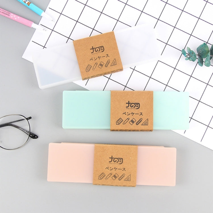 Creative Stationery Solid Color Translucent Scrub Stationery Case Pencil Case for Students School Office Supplies