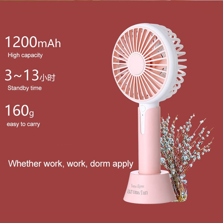 Mini DC 5V USB Rechargeable Aromatherapy Cooling Handheld Fan, 3 Speeds
