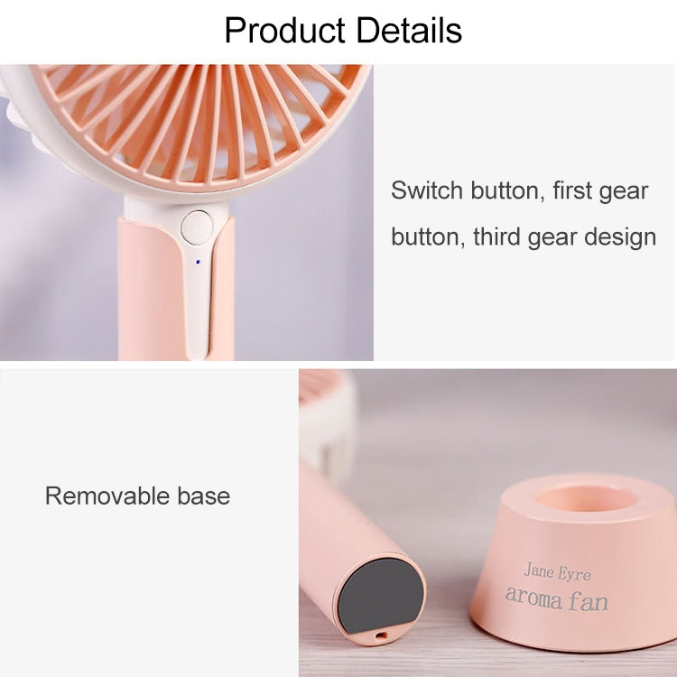 Mini DC 5V USB Rechargeable Aromatherapy Cooling Handheld Fan, 3 Speeds
