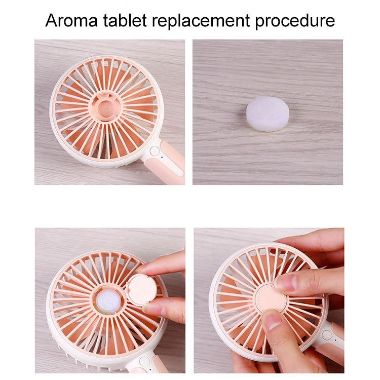 Mini DC 5V USB Rechargeable Aromatherapy Cooling Handheld Fan, 3 Speeds