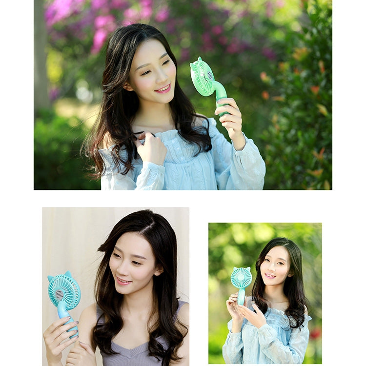 Portable Outdoor Handheld USB Charging Cartoon Squirrel Shape Mute Cooling Fan 3 Speeds