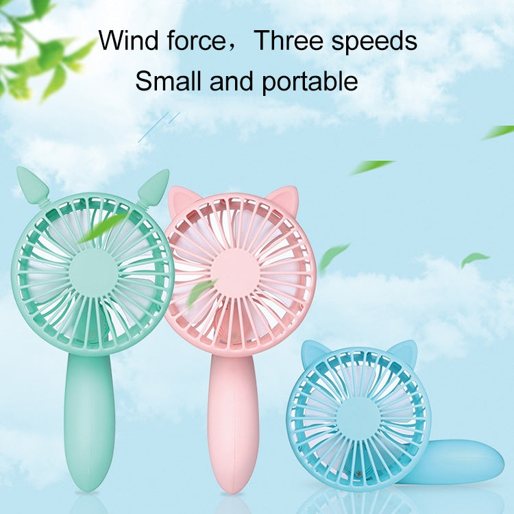Portable Outdoor Handheld USB Charging Cartoon Squirrel Shape Mute Cooling Fan 3 Speeds