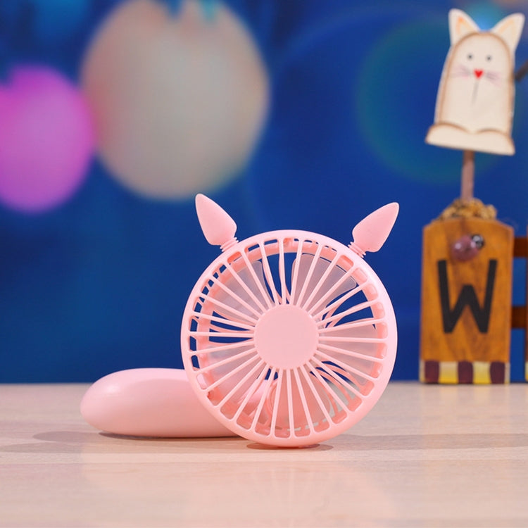 Portable Outdoor Handheld USB Charging Cartoon Squirrel Shape Mute Cooling Fan 3 Speeds