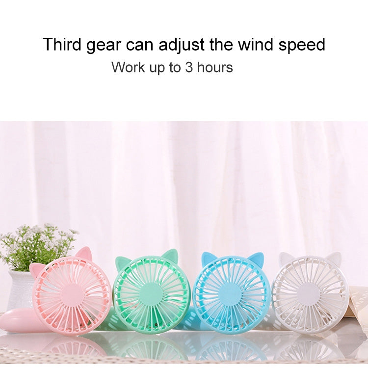 Portable Outdoor Handheld USB Charging Cartoon Squirrel Shape Mute Cooling Fan 3 Speeds