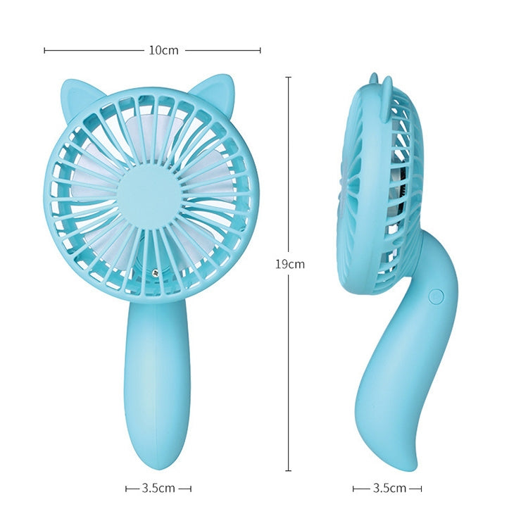 Portable Outdoor Handheld USB Charging Cartoon Squirrel Shape Mute Cooling Fan 3 Speeds