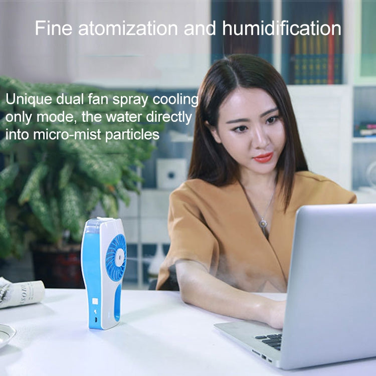 Portable USB Mini Handheld Humidifier Mist Face Water Spray Moisturizing Fan(Green)