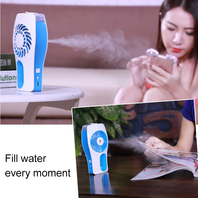 Portable USB Mini Handheld Humidifier Mist Face Water Spray Moisturizing Fan(Green)