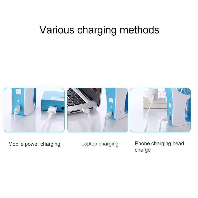 Portable USB Mini Handheld Humidifier Mist Face Water Spray Moisturizing Fan(Green)