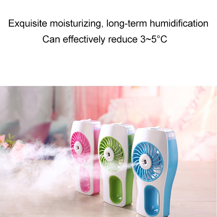 Portable USB Mini Handheld Humidifier Mist Face Water Spray Moisturizing Fan(Green)