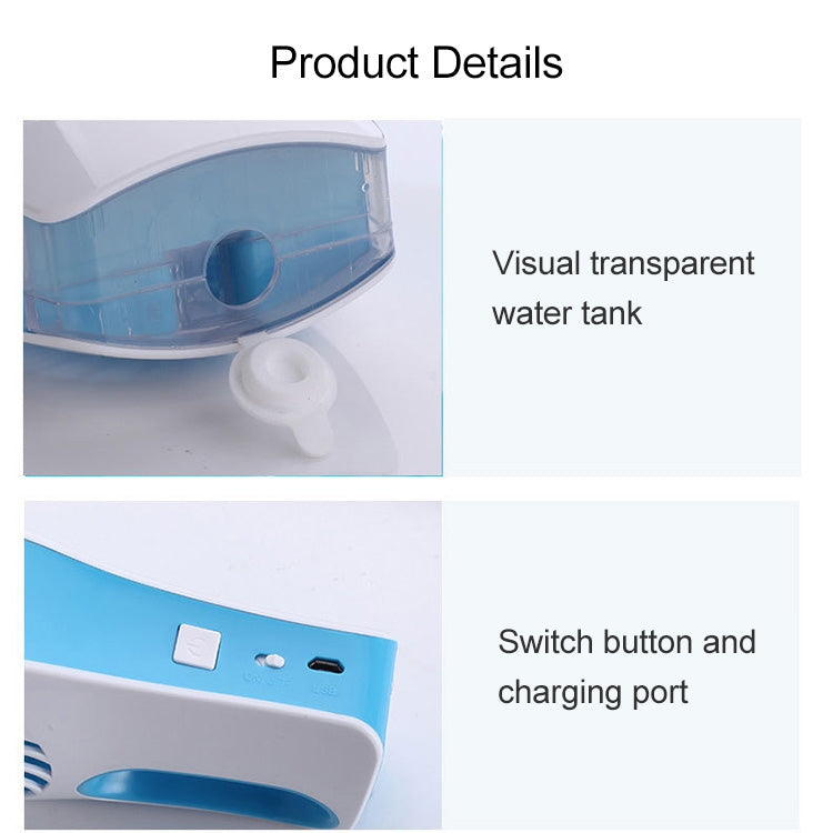 Portable USB Mini Handheld Humidifier Mist Face Water Spray Moisturizing Fan(Green)
