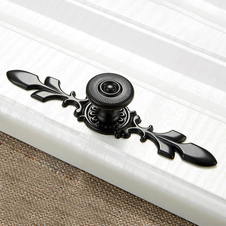 5 PCS 6037-121 Simple Cabinet Door Handle Drawer Wardrobe Zinc Alloy Handle (Black)