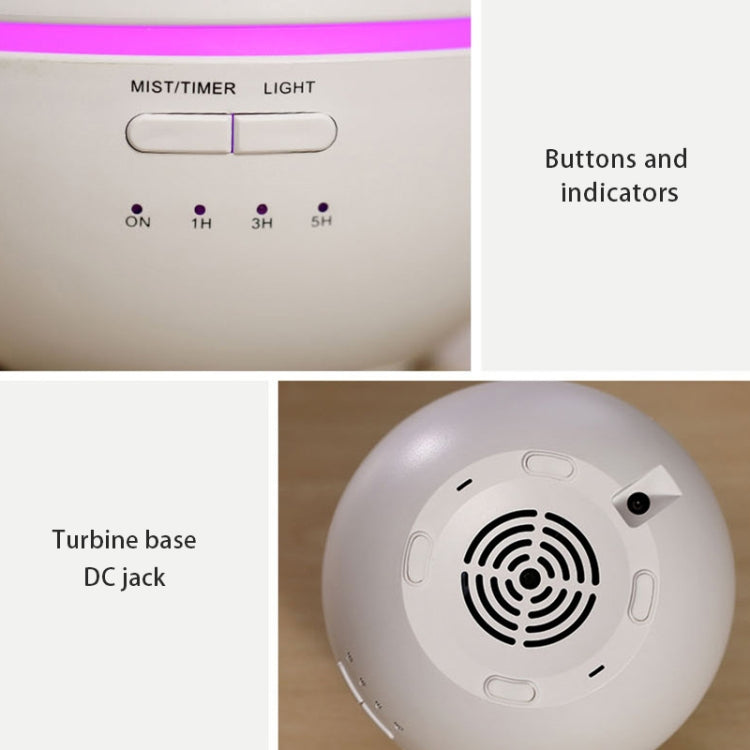 Ultrasonic Essential Oil Diffuser Aromatherapy Aroma Diffuser Humidifier with Colorful LED Atmosphere Light for Office, Home Bedroom, Capacity: 150ml(White)