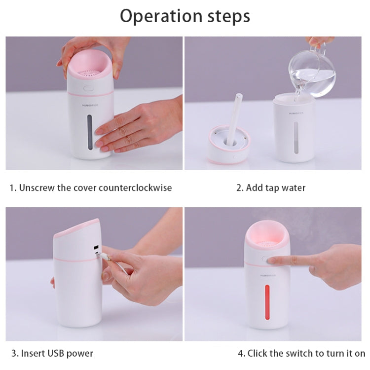L8 2.5W Portable USB Mute Mini Humidifier Nebulizer with Colorful LED Atmosphere Light for Office, Home Bedroom, Car, Support USB Output, Capacity: 320ml, DC 5V