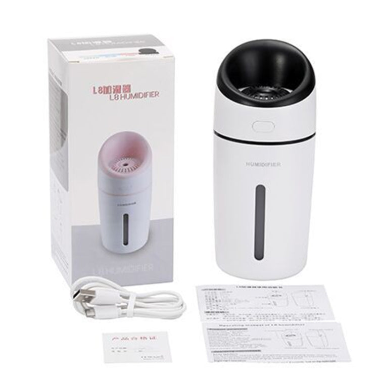 L8 2.5W Portable USB Mute Mini Humidifier Nebulizer with Colorful LED Atmosphere Light for Office, Home Bedroom, Car, Support USB Output, Capacity: 320ml, DC 5V