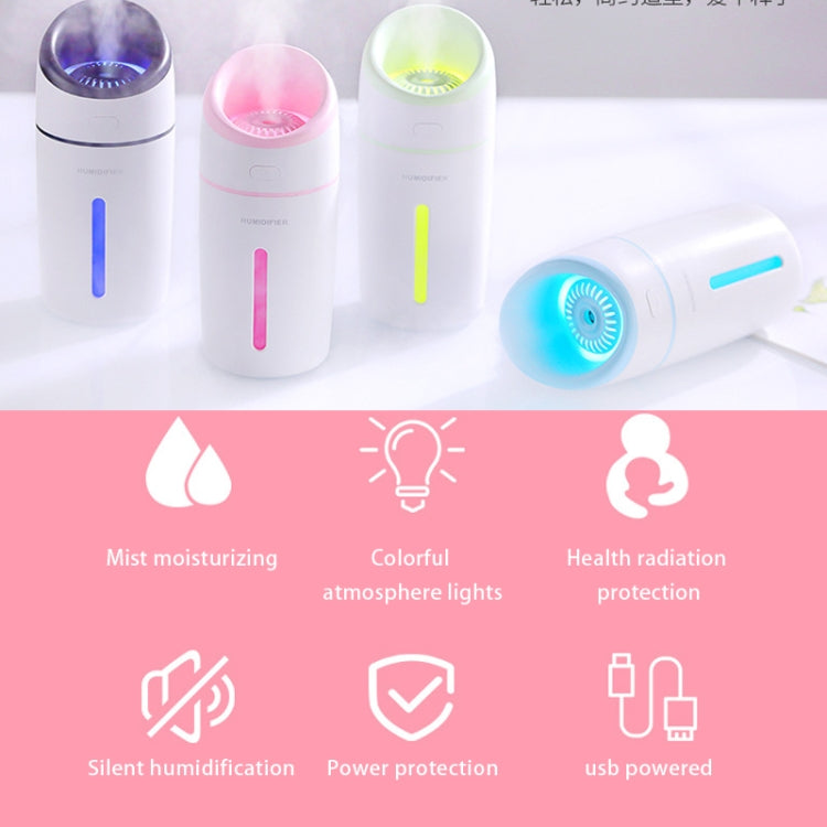 L8 2.5W Portable USB Mute Mini Humidifier Nebulizer with Colorful LED Atmosphere Light for Office, Home Bedroom, Car, Support USB Output, Capacity: 320ml, DC 5V