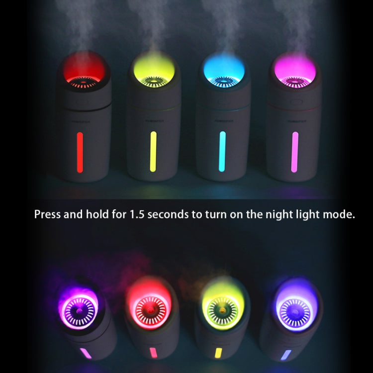L8 2.5W Portable USB Mute Mini Humidifier Nebulizer with Colorful LED Atmosphere Light for Office, Home Bedroom, Car, Support USB Output, Capacity: 320ml, DC 5V