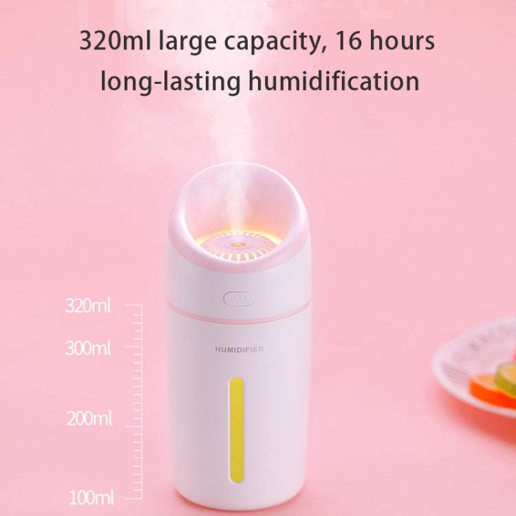 L8 2.5W Portable USB Mute Mini Humidifier Nebulizer with Colorful LED Atmosphere Light for Office, Home Bedroom, Car, Support USB Output, Capacity: 320ml, DC 5V