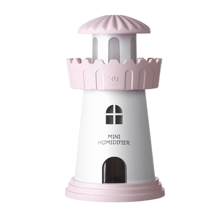 2.5W Lighthouse Portable USB Mute Mini Humidifier Nebulizer with LED Night Light for Office, Home Bedroom, Car, Capacity: 150ml, DC 5V