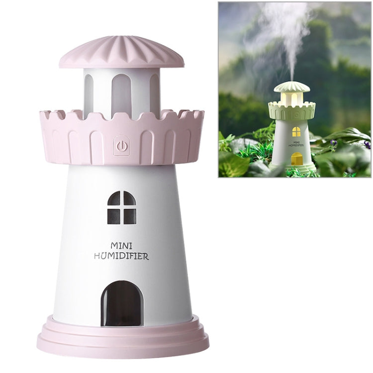 2.5W Lighthouse Portable USB Mute Mini Humidifier Nebulizer with LED Night Light for Office, Home Bedroom, Car, Capacity: 150ml, DC 5V