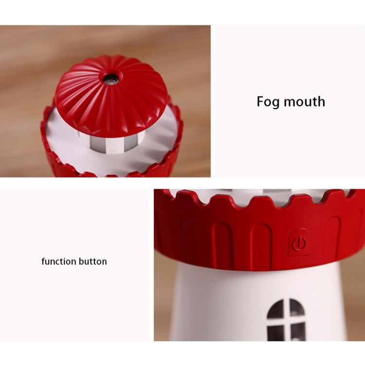 2.5W Lighthouse Portable USB Mute Mini Humidifier Nebulizer with LED Night Light for Office, Home Bedroom, Car, Capacity: 150ml, DC 5V