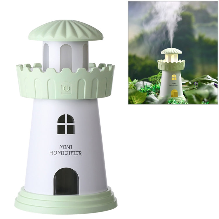 2.5W Lighthouse Portable USB Mute Mini Humidifier Nebulizer with LED Night Light for Office, Home Bedroom, Car, Capacity: 150ml, DC 5V