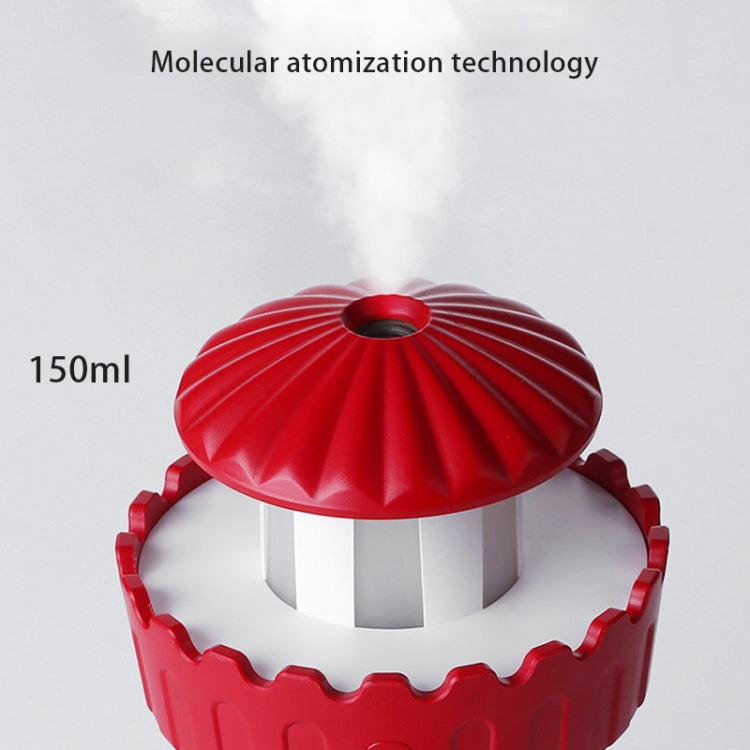 2.5W Lighthouse Portable USB Mute Mini Humidifier Nebulizer with LED Night Light for Office, Home Bedroom, Car, Capacity: 150ml, DC 5V