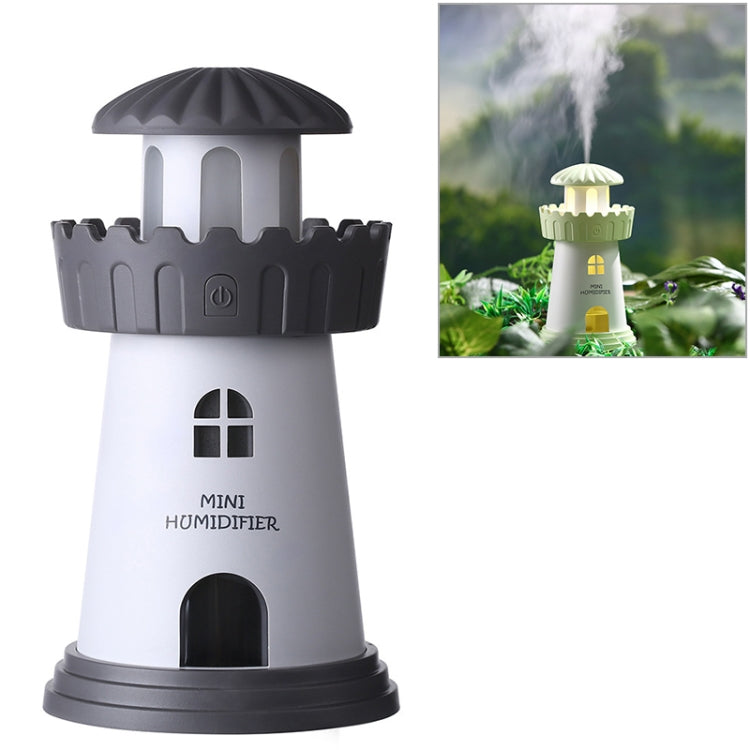 2.5W Lighthouse Portable USB Mute Mini Humidifier Nebulizer with LED Night Light for Office, Home Bedroom, Car, Capacity: 150ml, DC 5V