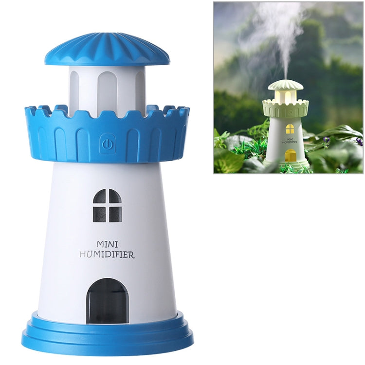 2.5W Lighthouse Portable USB Mute Mini Humidifier Nebulizer with LED Night Light for Office, Home Bedroom, Car, Capacity: 150ml, DC 5V