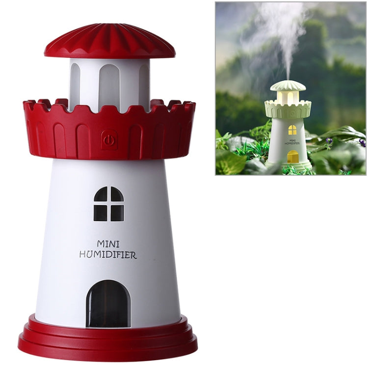 2.5W Lighthouse Portable USB Mute Mini Humidifier Nebulizer with LED Night Light for Office, Home Bedroom, Car, Capacity: 150ml, DC 5V