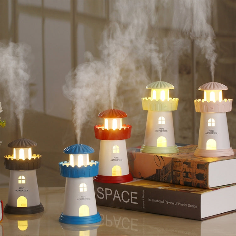 2.5W Lighthouse Portable USB Mute Mini Humidifier Nebulizer with LED Night Light for Office, Home Bedroom, Car, Capacity: 150ml, DC 5V