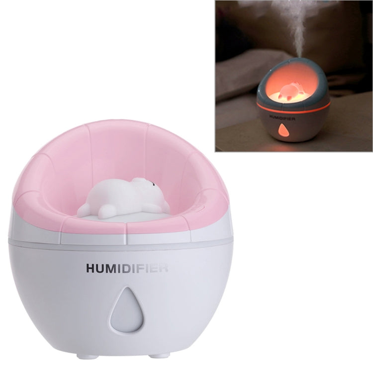 Sofa Portable USB Mute Mini Humidifier Nebulizer with LED Night Light for Office, Home Bedroom, Support USB Output, Capacity: 350ml, DC 5V(Pink)