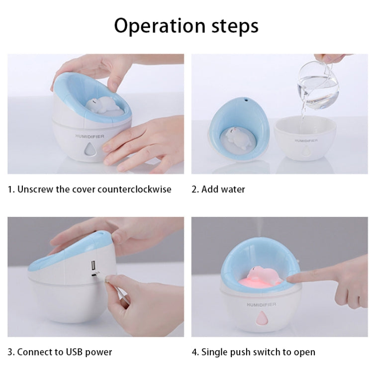Sofa Portable USB Mute Mini Humidifier Nebulizer with LED Night Light for Office, Home Bedroom, Support USB Output, Capacity: 350ml, DC 5V(Pink)