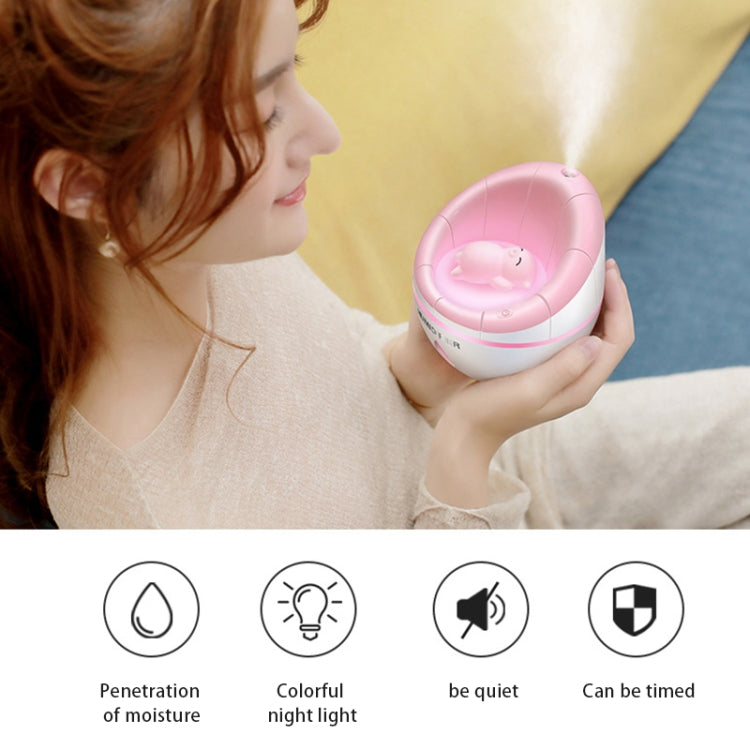 Sofa Portable USB Mute Mini Humidifier Nebulizer with LED Night Light for Office, Home Bedroom, Support USB Output, Capacity: 350ml, DC 5V(Pink)