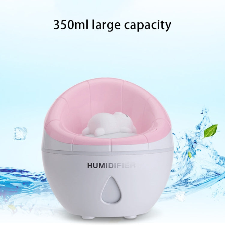 Sofa Portable USB Mute Mini Humidifier Nebulizer with LED Night Light for Office, Home Bedroom, Support USB Output, Capacity: 350ml, DC 5V(Pink)